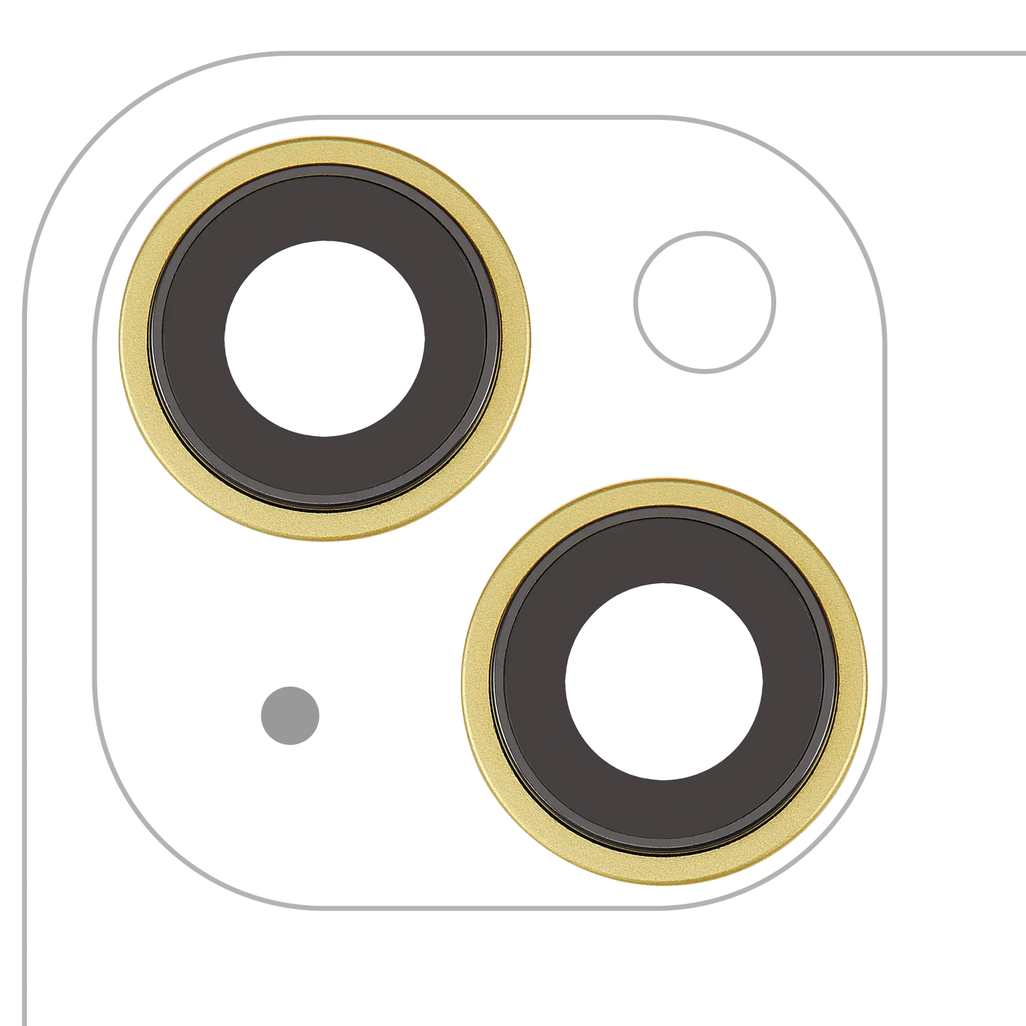 Back Camera Lens With Bracket & Bezel For iPhone 14 / 14 Plus (2 Piece Set) (Premium) (Yellow)