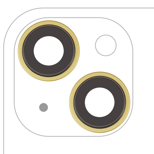 Back Camera Lens With Bracket & Bezel For iPhone 14 / 14 Plus (2 Piece Set) (Premium) (Yellow)