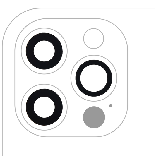 Back Camera Lens (Glass Only) With Adhesive For iPhone 12 Pro (3 Piece Set) (10 Pack) (Premium) (Real Sapphire)