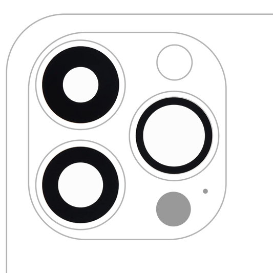 Back Camera Lens (Glass Only) With Adhesive For iPhone 13 Pro / 13 Pro Max (3 Piece Set) (10 Pack) (Premium) (Real Sapphire)
