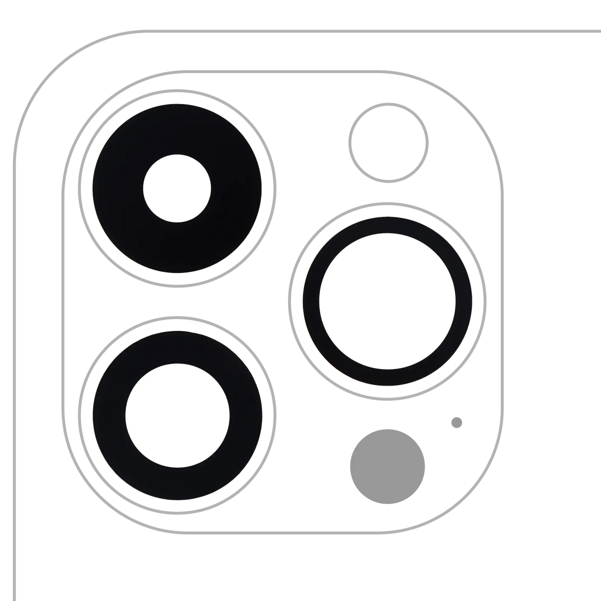 Back Camera Lens (Glass Only) With Adhesive For iPhone 14 Pro / 14 Pro Max (3 Piece Set) (10 Pack) (Premium) (Real Sapphire)