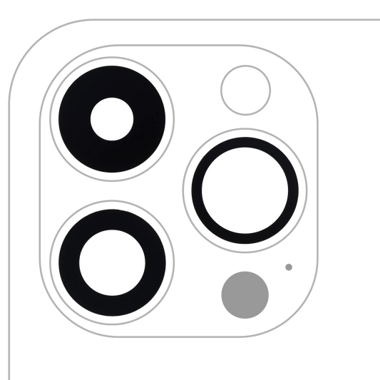 Back Camera Lens (Glass Only) With Adhesive For iPhone 14 Pro / 14 Pro Max (3 Piece Set) (10 Pack) (Premium) (Real Sapphire)