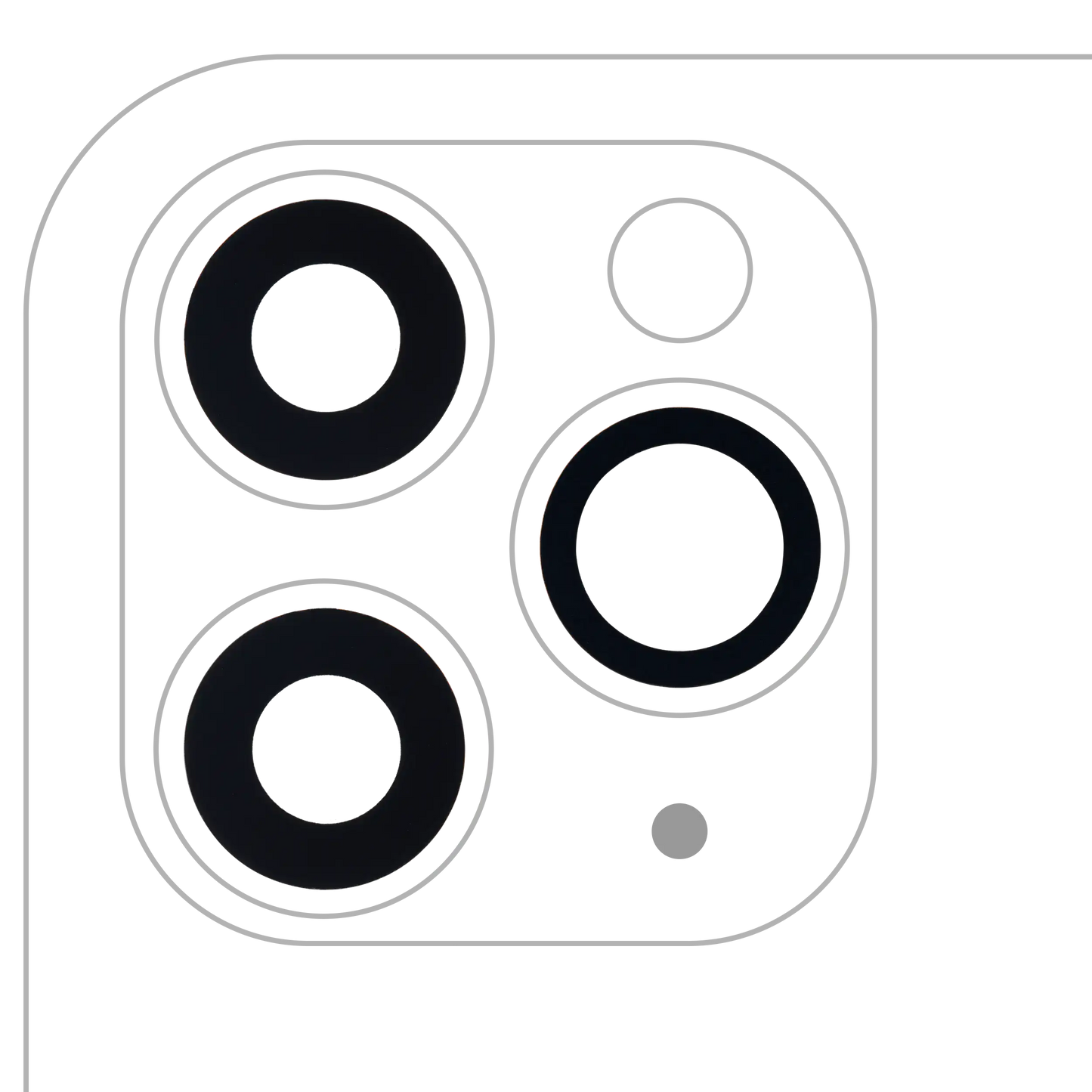 Back Camera Lens (Glass Only) With Adhesive For iPhone 11 Pro / Pro Max (3 Piece Set) (10 Pack) (Aftermarket Plus)