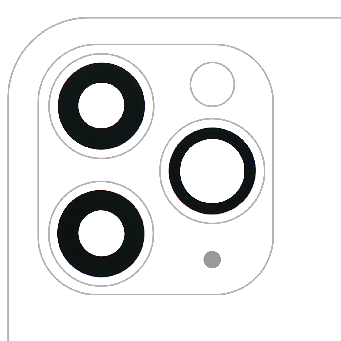 Back Camera Lens (Glass Only) With Adhesive For iPhone 11 Pro / Pro Max (3 Piece Set) (10 Pack) (Real Sapphire / Premium)