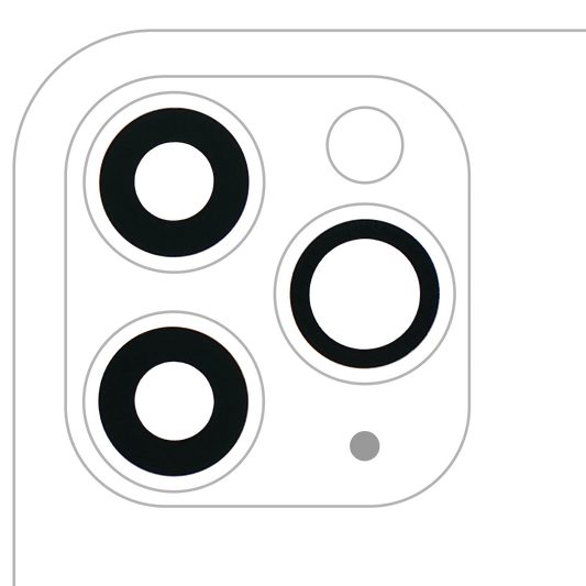 Back Camera Lens (Glass Only) With Adhesive For iPhone 11 Pro / Pro Max (3 Piece Set) (10 Pack) (Real Sapphire / Premium)