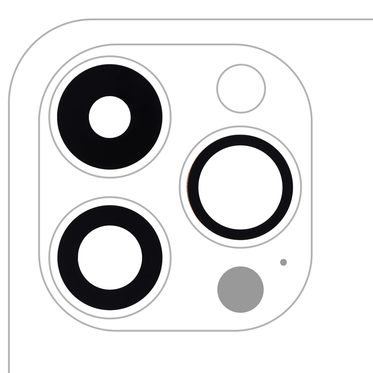 Back Camera Lens (Glass Only) With Adhesive For iPhone 14 Pro / 14 Pro Max (3 Piece Set) (Aftermarket Plus) (10 Pack)