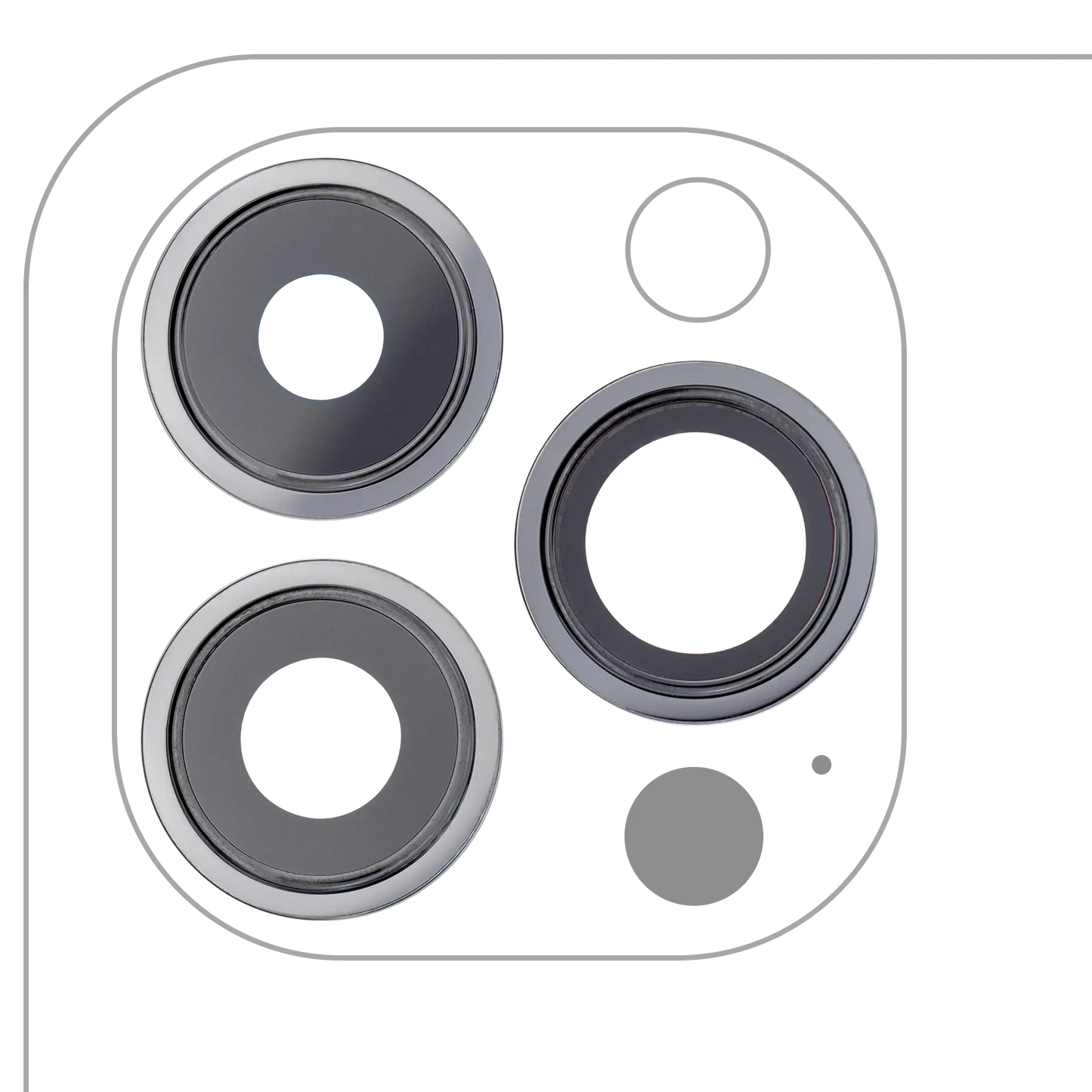Back Camera Lens With Bracket & Bezel For iPhone 13 Pro / 13 Pro Max (Graphite) (Real Sapphire / Premium)