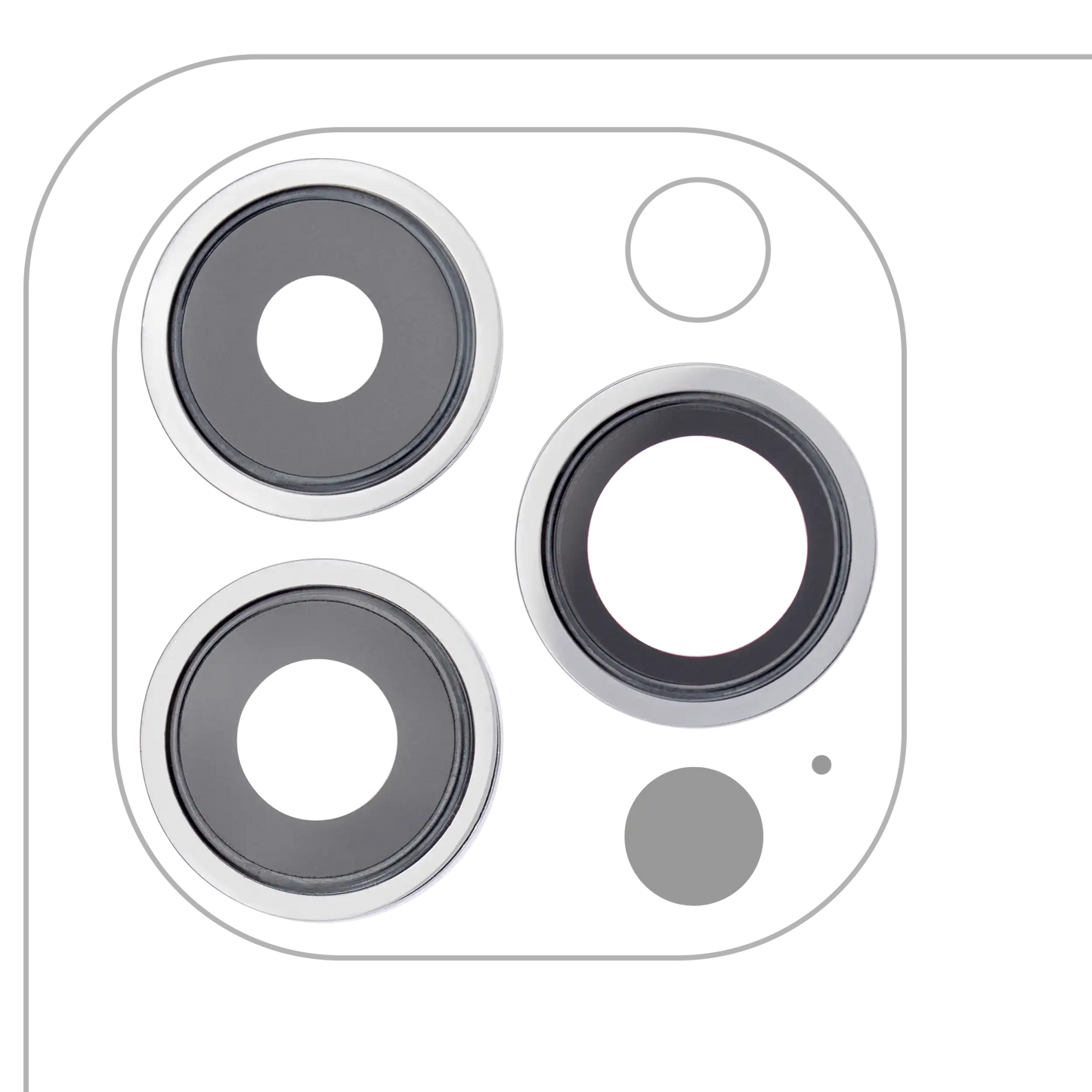Back Camera Lens With Bracket & Bezel For iPhone 13 Pro / 13 Pro Max (Silver) (Real Sapphire / Premium)