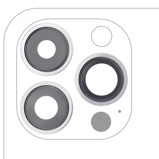 Back Camera Lens With Bracket & Bezel For iPhone 13 Pro / 13 Pro Max (Silver) (Real Sapphire / Premium)