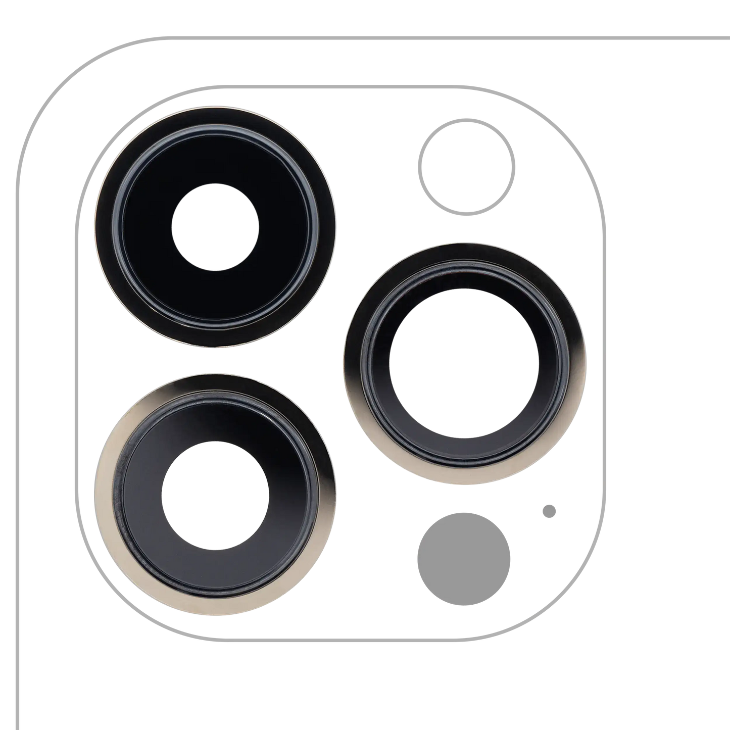 Back Camera Lens With Bracket & Bezel For iPhone 13 Pro / 13 Pro Max (Gold) (Real Sapphire / Premium)