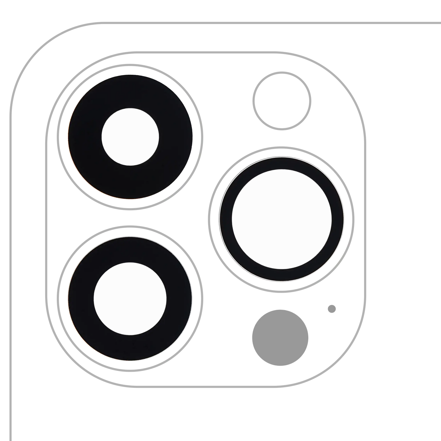 Back Camera Lens (Glass Only) With Adhesive For iPhone 13 Pro / 13 Pro Max (3 Piece Set) (Real Sapphire) (Premium)