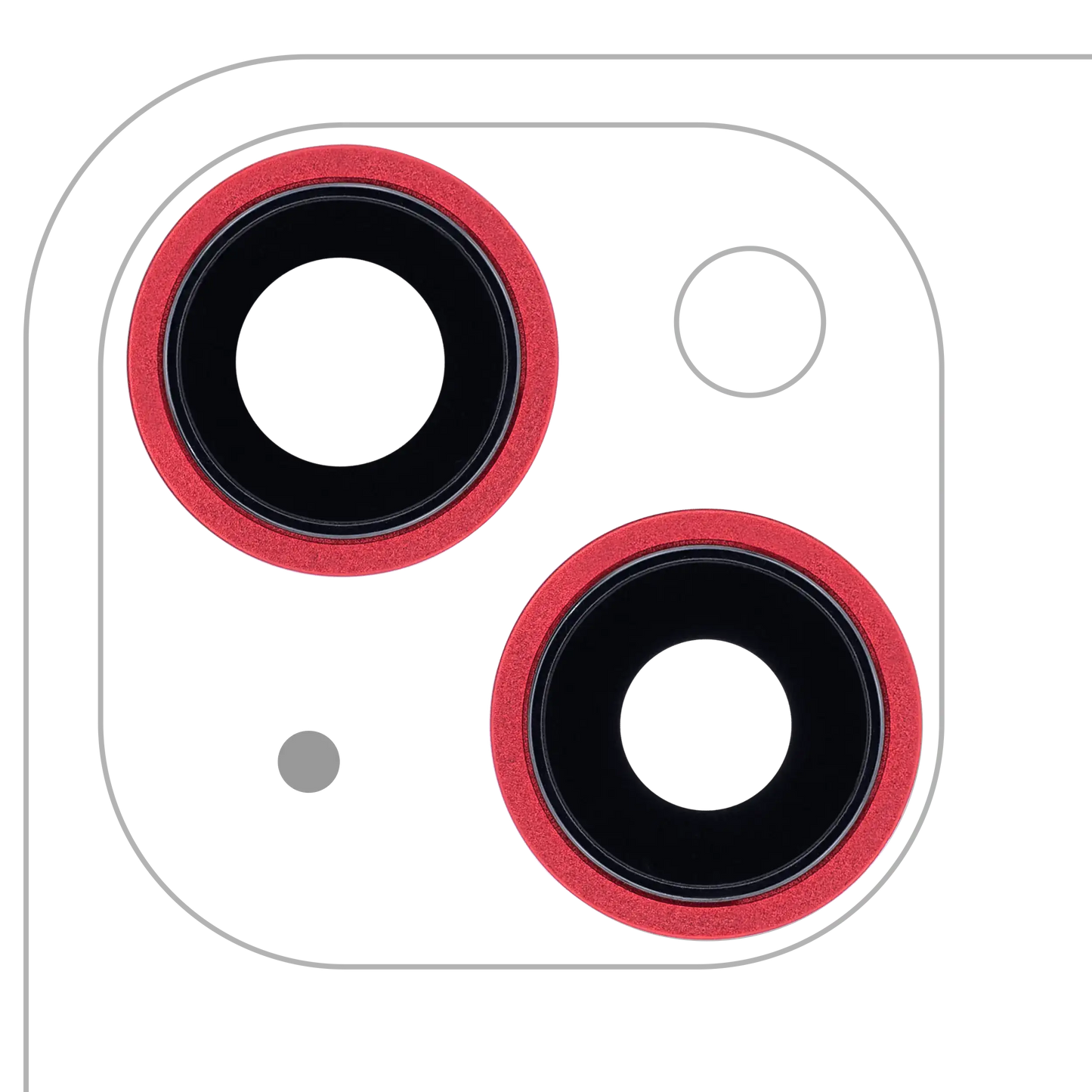 Back Camera Lens With Bracket & Bezel For iPhone 13 / 13 Mini ( 2 Piece) (Real Sapphire / Premium) (Red)