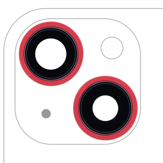 Back Camera Lens With Bracket & Bezel For iPhone 13 / 13 Mini ( 2 Piece) (Real Sapphire / Premium) (Red)