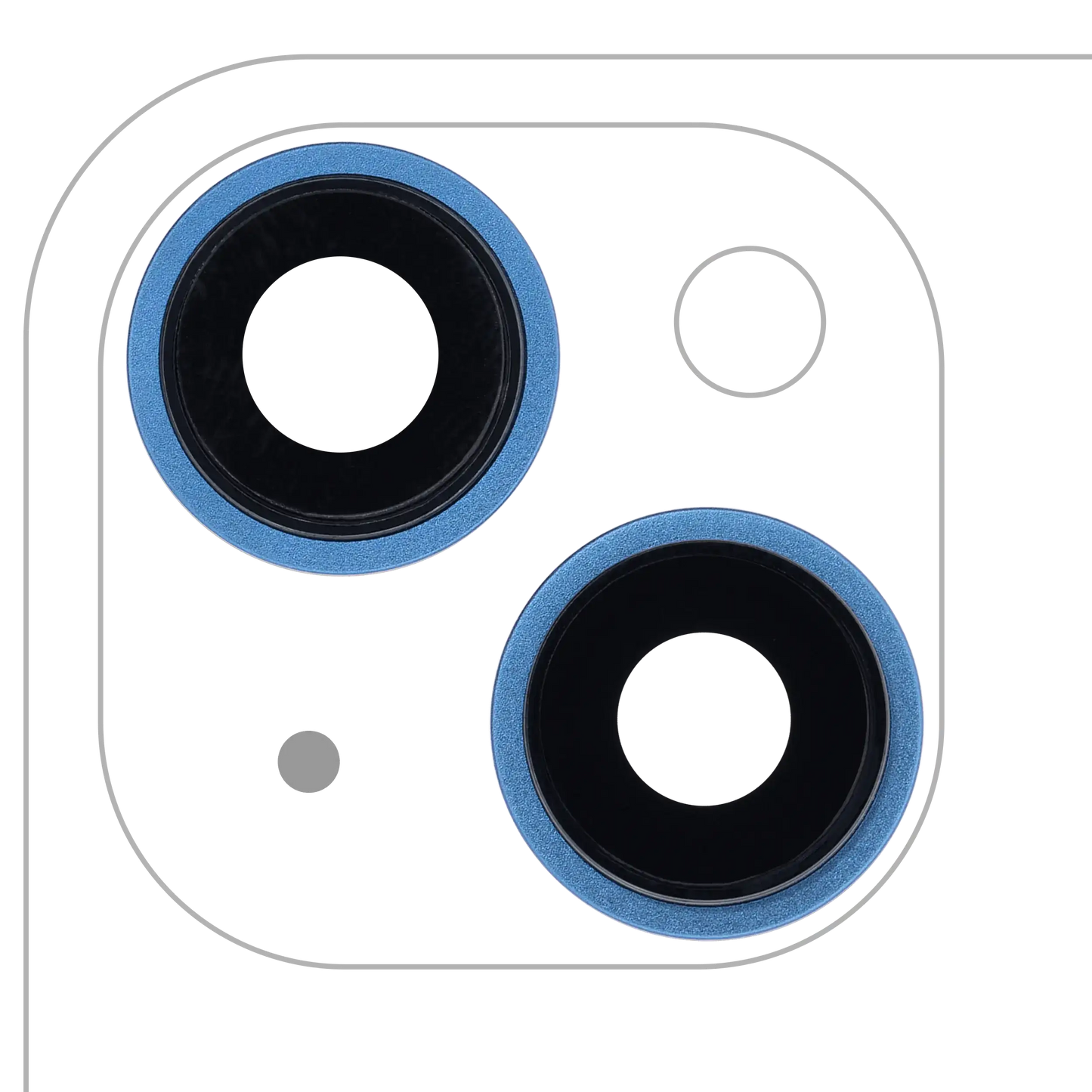 Back Camera Lens With Bracket & Bezel For iPhone 13 / 13 Mini ( 2 Piece) (Real Sapphire / Premium) (Blue)