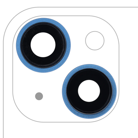 Back Camera Lens With Bracket & Bezel For iPhone 13 / 13 Mini ( 2 Piece) (Real Sapphire / Premium) (Blue)