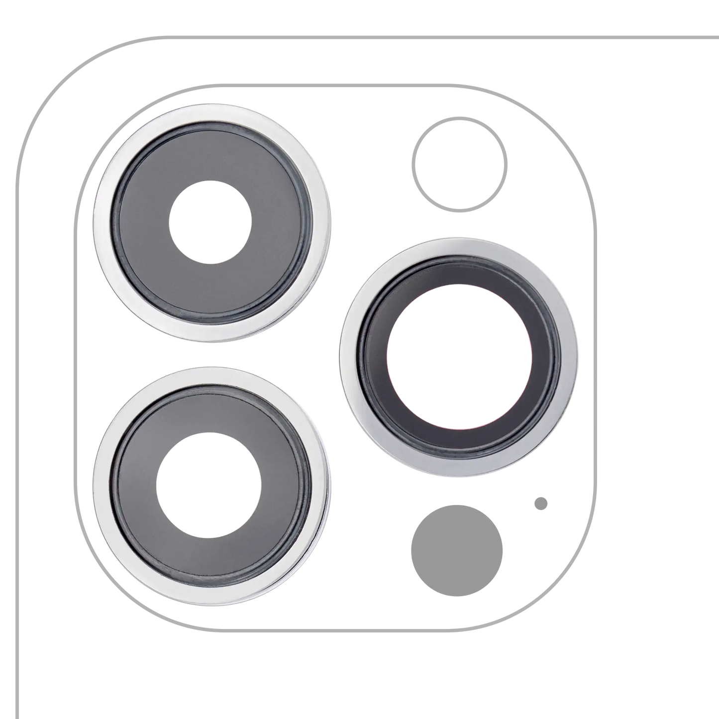 Back Camera Lens With Bracket & Bezel For iPhone 13 Pro / 13 Pro Max (Aftermarket Plus) (Silver)