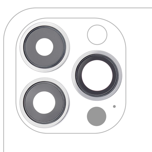 Back Camera Lens With Bracket & Bezel For iPhone 13 Pro / 13 Pro Max (Aftermarket Plus) (Silver)