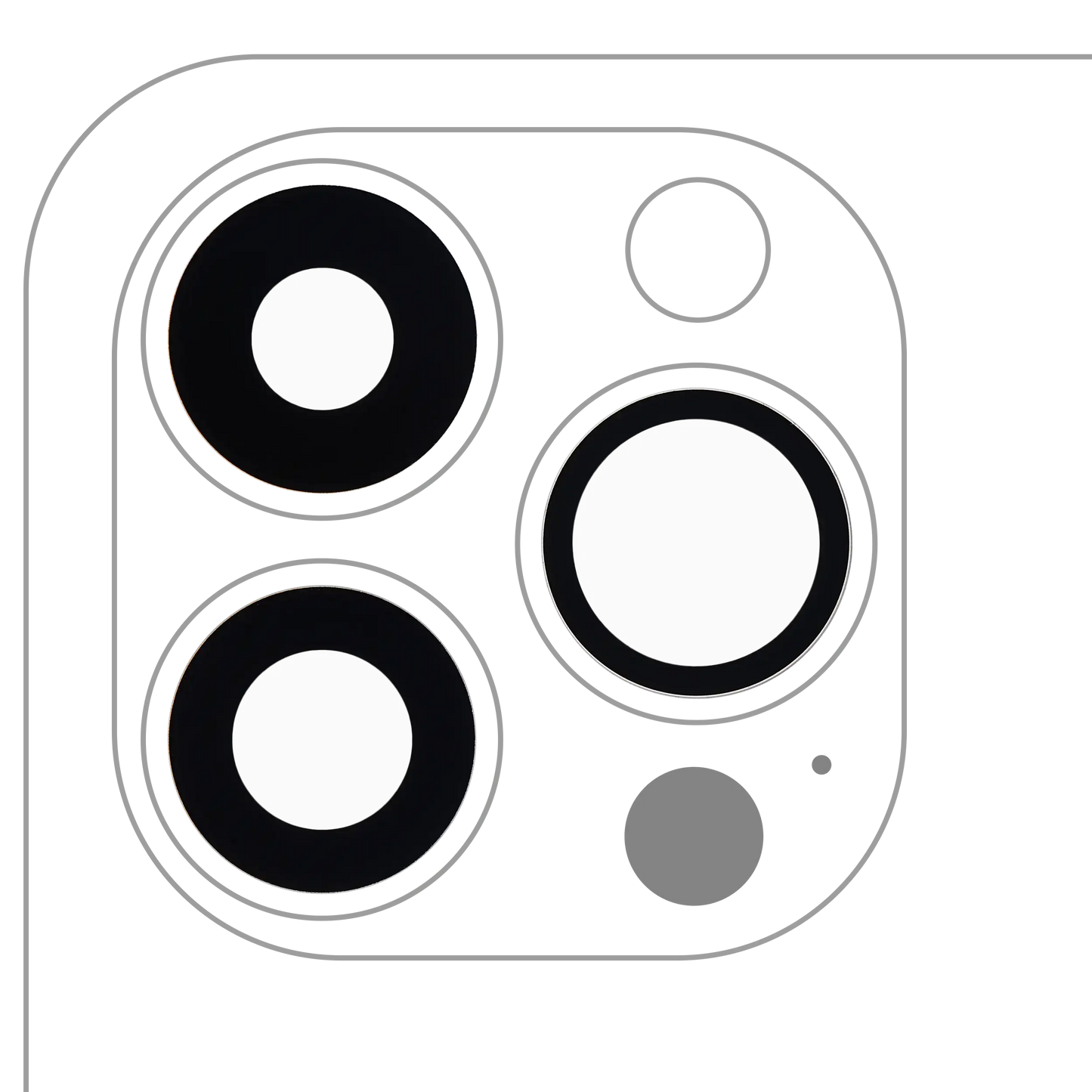 Back Camera Lens (Glass Only) With Adhesive For iPhone 13 Pro / 13 Pro Max (3 Piece Set) (Aftermarket Plus)
