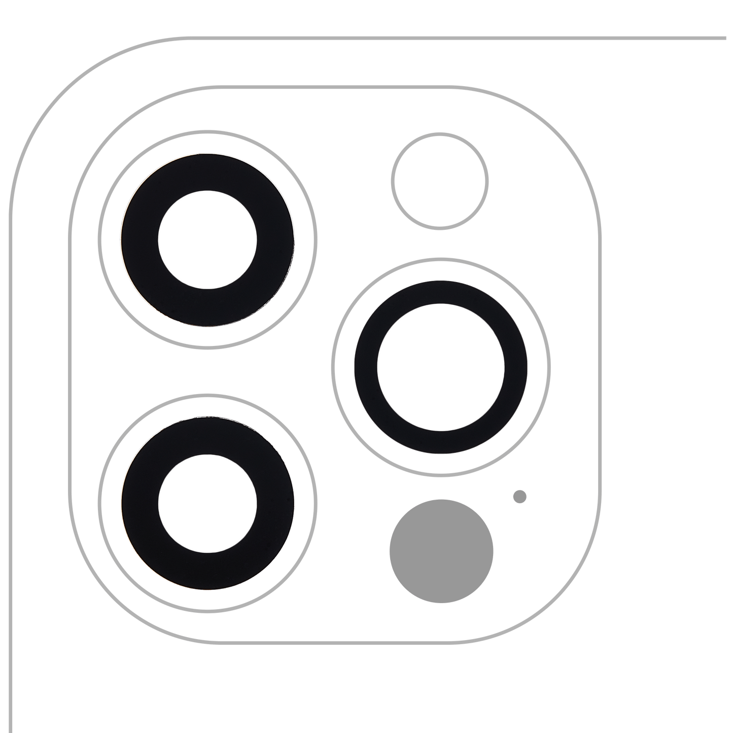 Back Camera Lens (Glass Only) With Adhesive For iPhone 12 Pro (3 Piece Set) (Premium) (Real Sapphire)