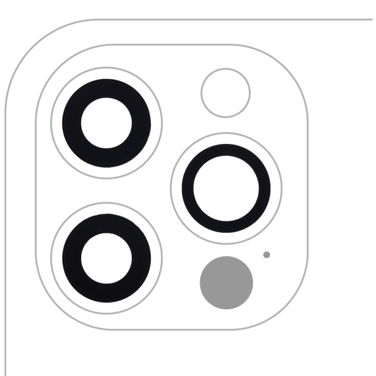 Back Camera Lens (Glass Only) With Adhesive For iPhone 12 Pro (3 Piece Set) (Premium) (Real Sapphire)