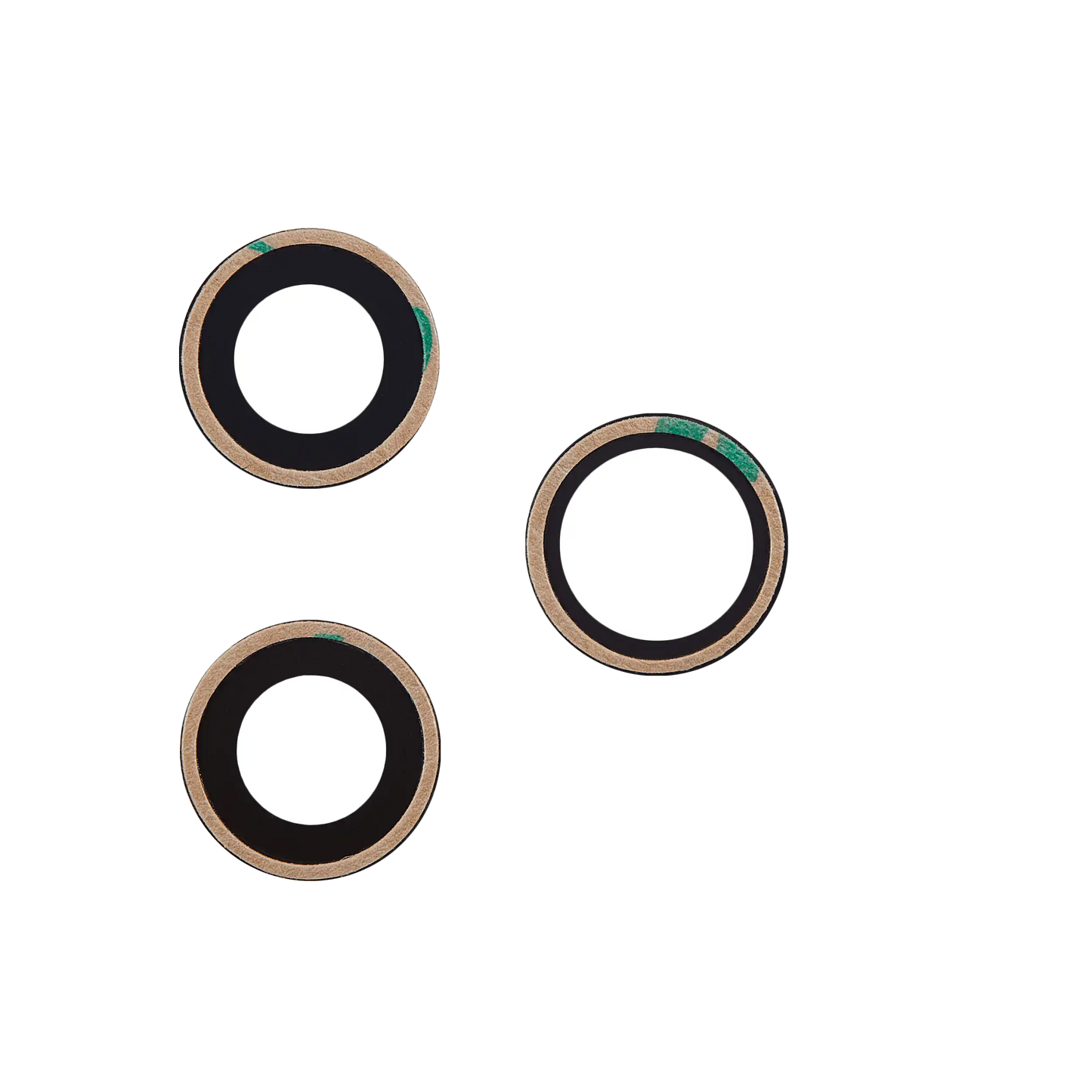 Back Camera Lens (Glass Only) With Adhesive For iPhone 12 Pro (3 Piece Set) (Premium) (Real Sapphire)