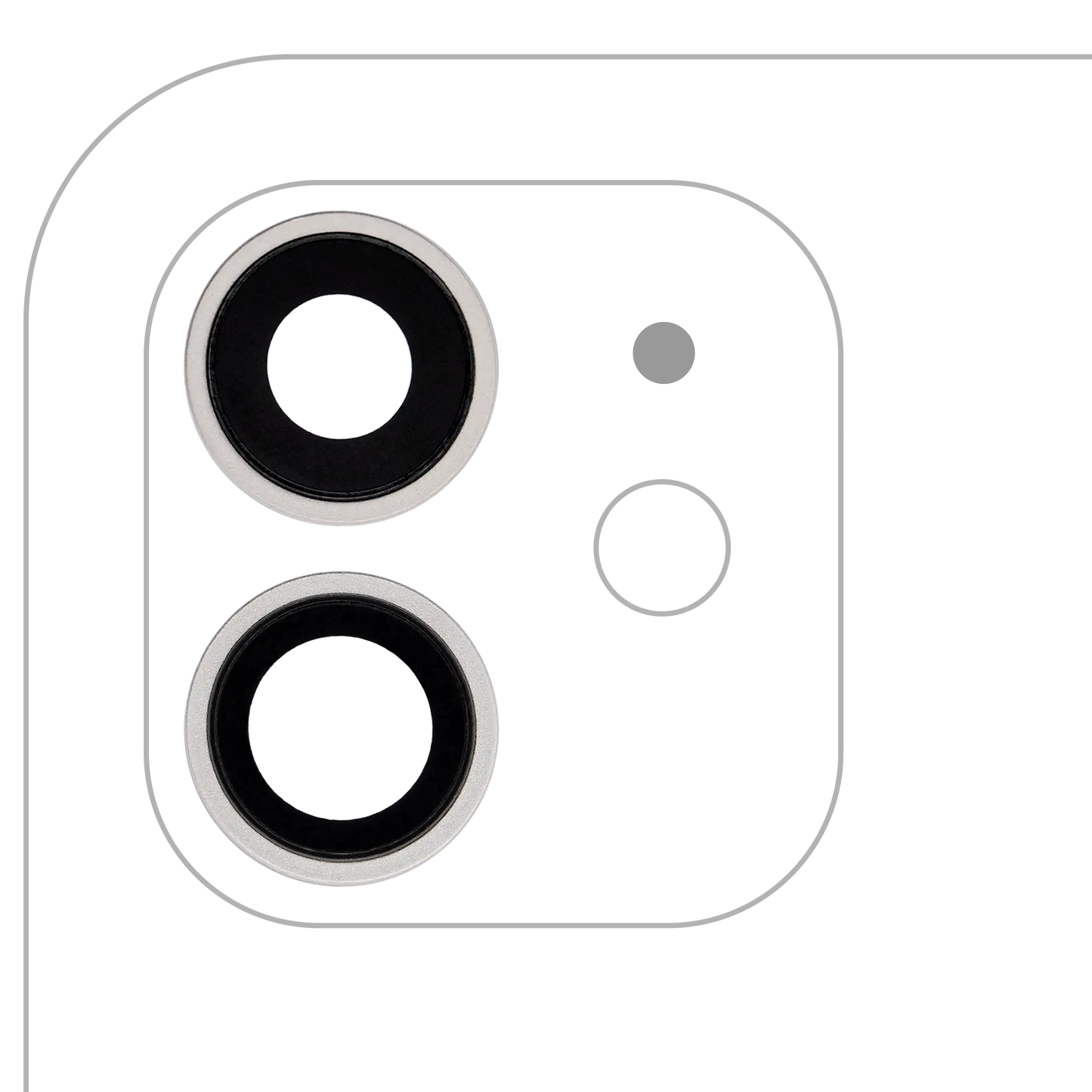 Back Camera Lens With Bracket & Bezel For iPhone 12 / 12 Mini (Aftermarket Plus) (White) (10 Pack)