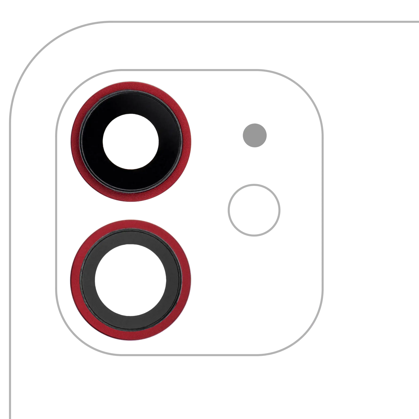 Back Camera Lens With Bracket & Bezel For iPhone 12 / 12 Mini (Aftermarket Plus) (Red) (10 Pack)
