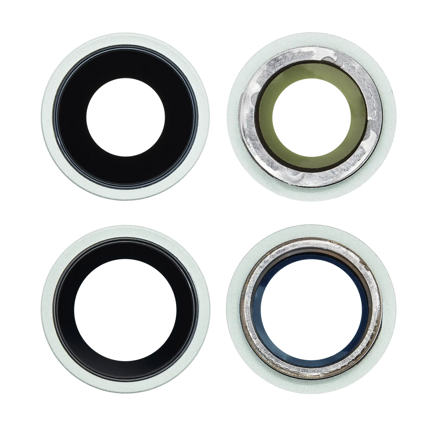Back Camera Lens With Bracket & Bezel For iPhone 12 / 12 Mini (Aftermarket Plus) (Green) (10 Pack)