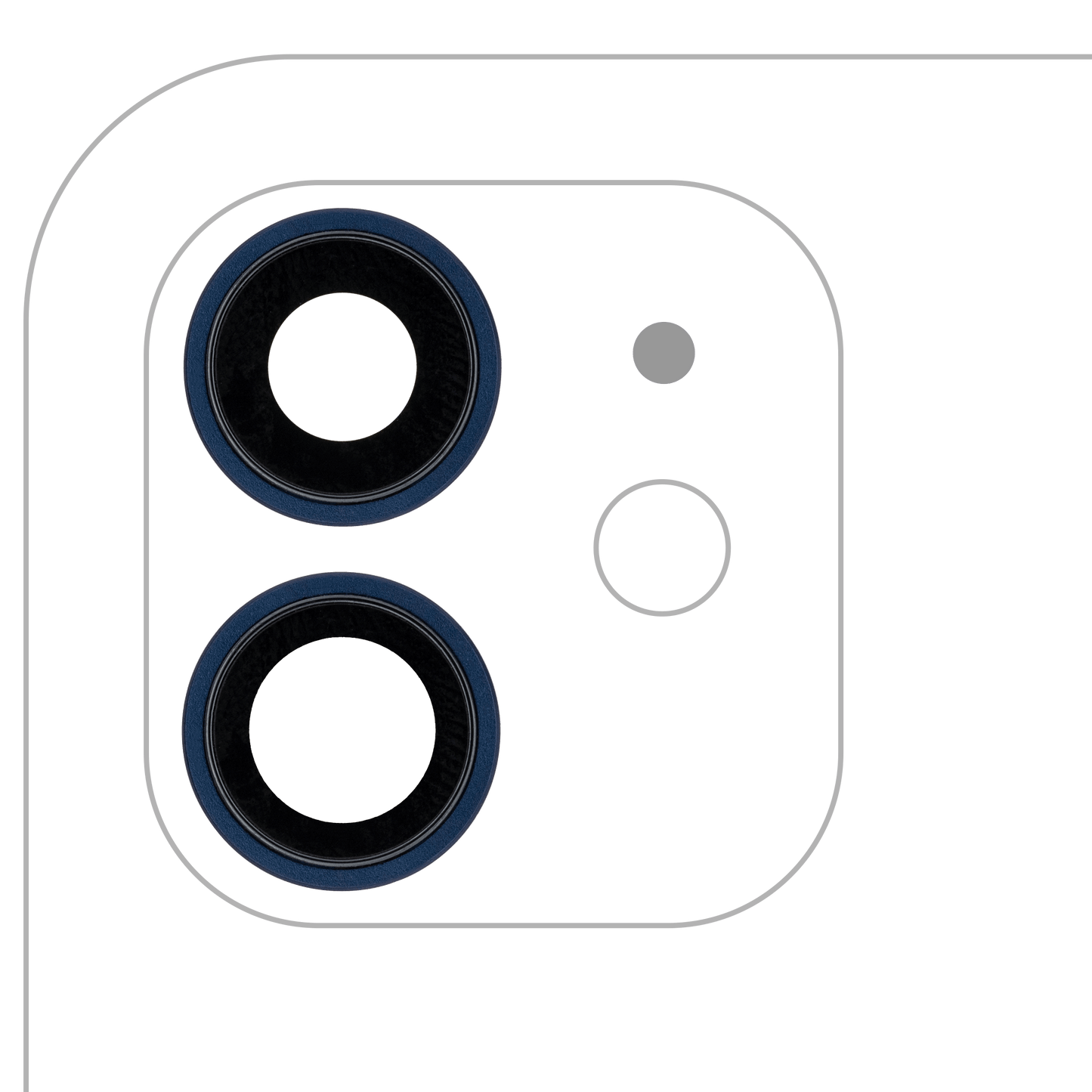 Back Camera Lens With Bracket & Bezel For iPhone 12 / 12 Mini (Aftermarket Plus) (Blue) (10 Pack)