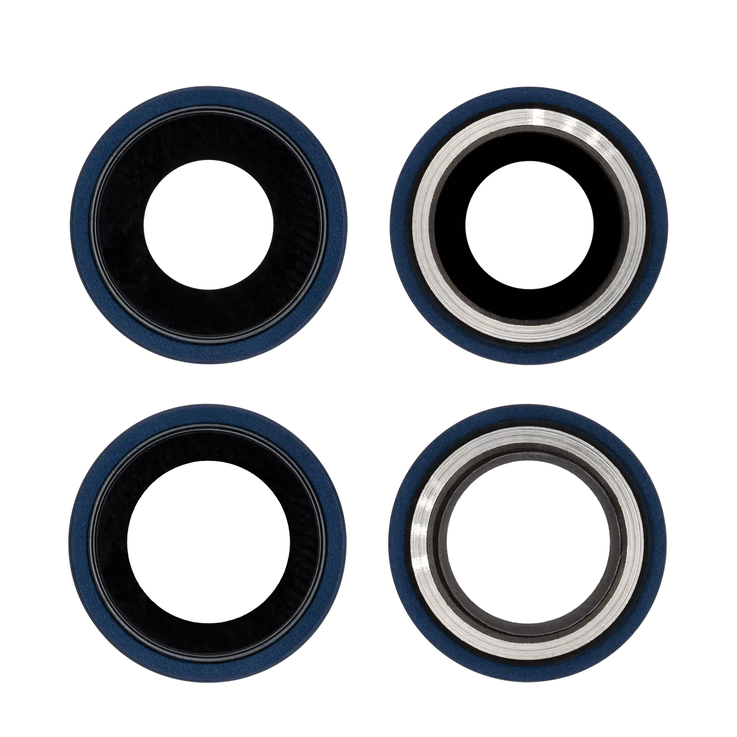Back Camera Lens With Bracket & Bezel For iPhone 12 / 12 Mini (Aftermarket Plus) (Blue) (10 Pack)