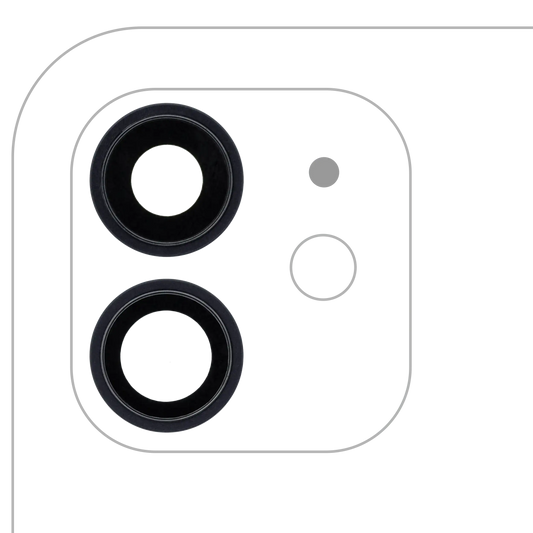 Back Camera Lens With Bracket & Bezel For iPhone 12 / 12 Mini (Aftermarket Plus) (Black) (10 Pack)