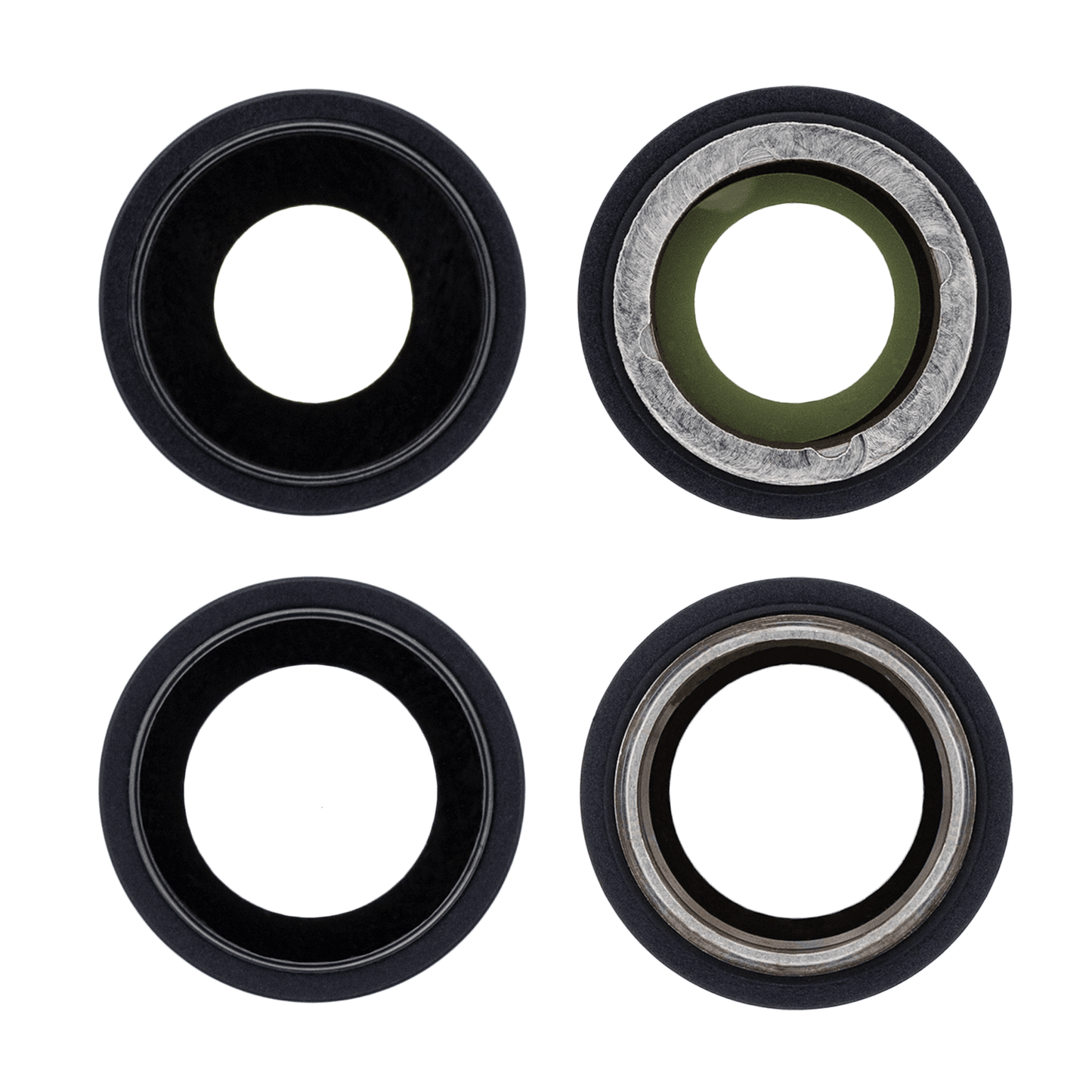 Back Camera Lens With Bracket & Bezel For iPhone 12 / 12 Mini (Aftermarket Plus) (Black) (10 Pack)