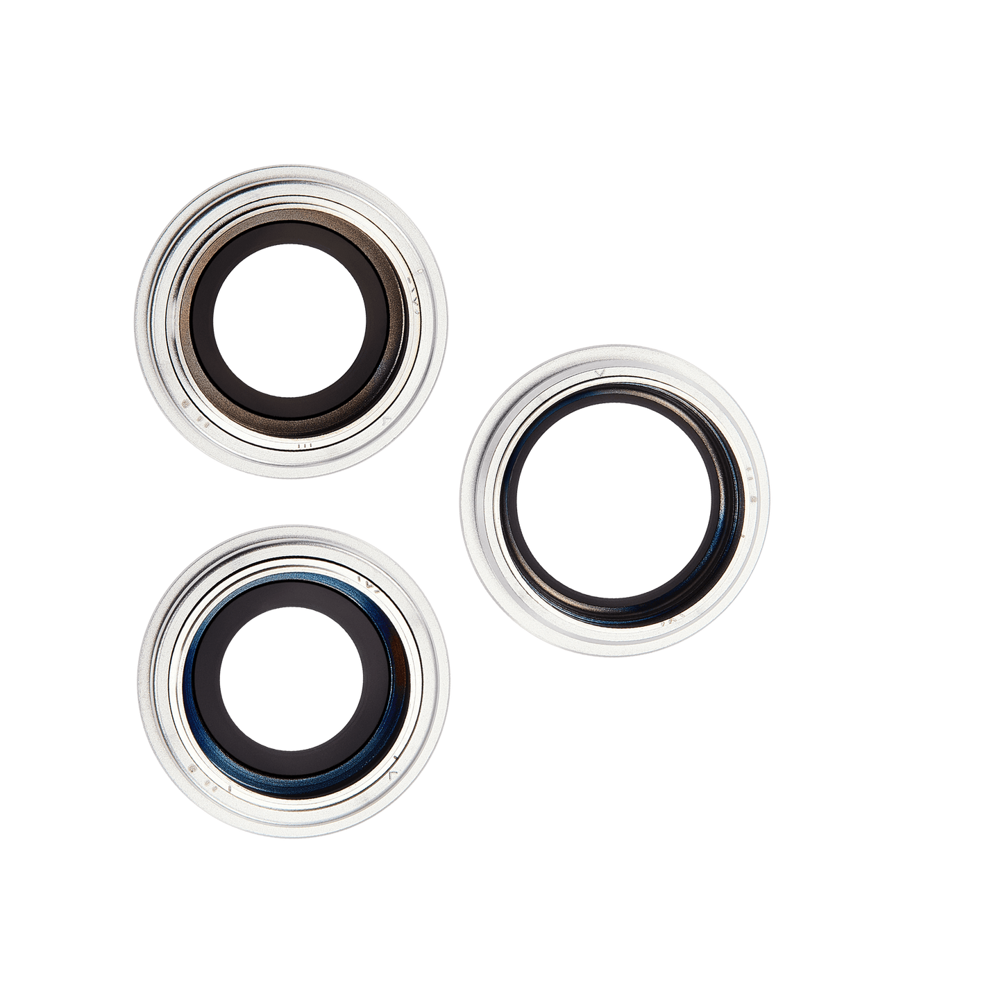 Back Camera Lens With Bracket & Bezel For iPhone 12 Pro (3 Piece Set) (Aftermarket Plus) (Silver)