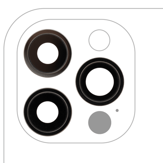 Back Camera Lens With Bracket & Bezel For iPhone 12 Pro (3 Piece Set) (Aftermarket Plus) (Graphite)