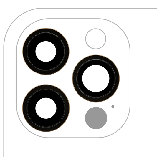 Back Camera Lens With Bracket & Bezel For iPhone 12 Pro (3 Piece Set) (Aftermarket Plus) (Gold)