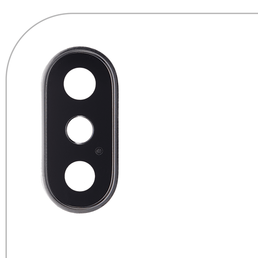 Back Camera Lens With Bracket & Bezel For iPhone X (Aftermarket Plus) (Silver) (10 Pack)