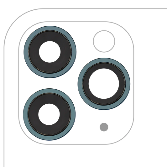 Back Camera Lens With Bracket & Bezel For iPhone 11 Pro / Pro Max (3 Piece Set) (Real Sapphire / Premium) (Green)