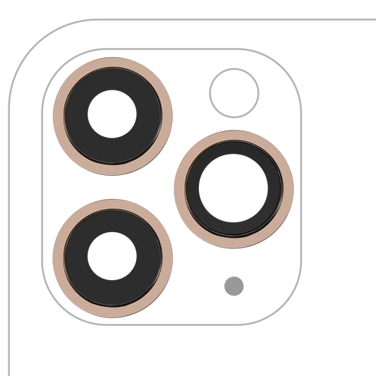 Back Camera Lens With Bracket & Bezel For iPhone 11 Pro / Pro Max (3 Piece Set) (Real Sapphire / Premium ) (Gold)