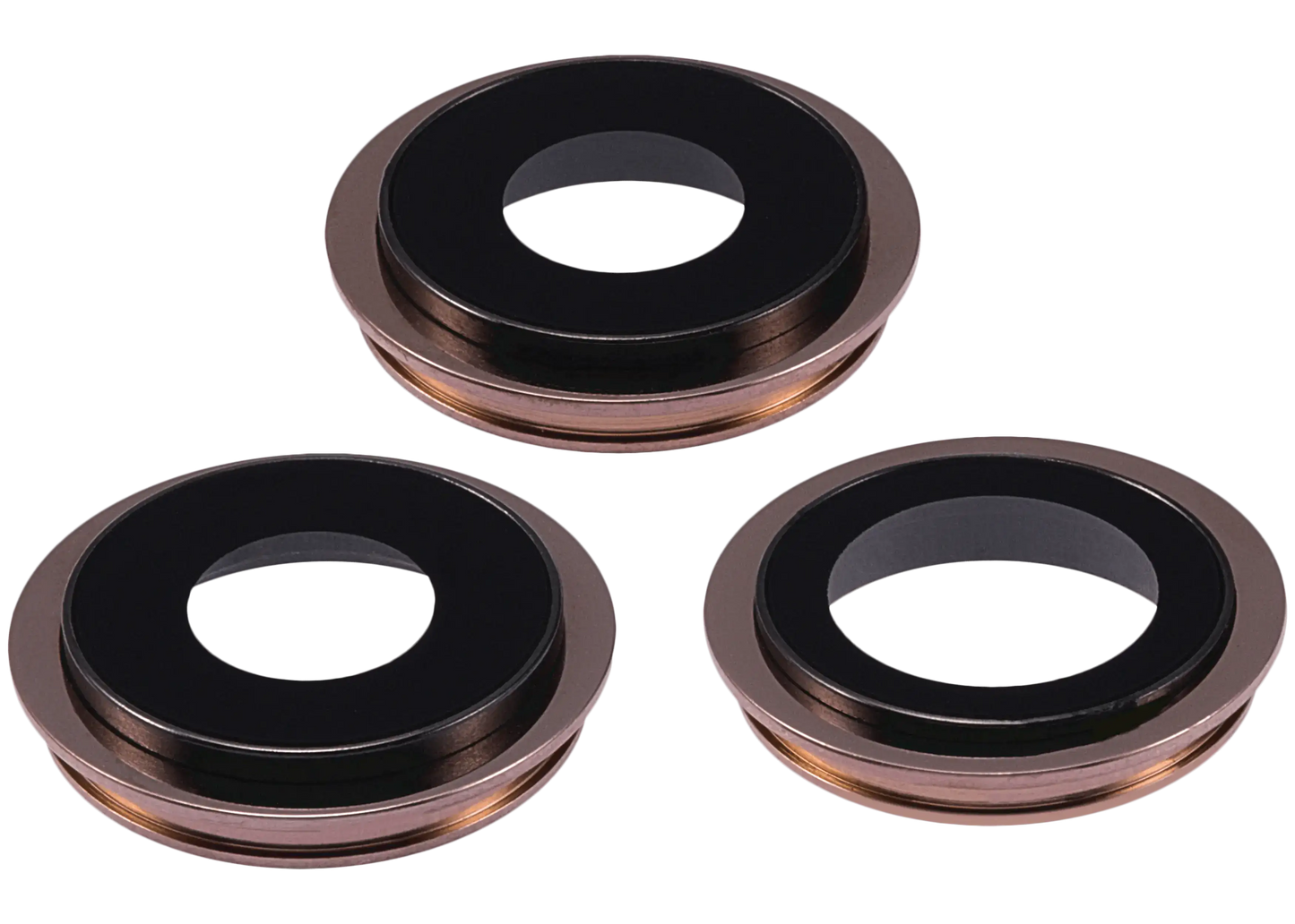 Back Camera Lens With Bracket & Bezel For iPhone 11 Pro / Pro Max (3 Piece Set) (Real Sapphire / Premium ) (Gold)