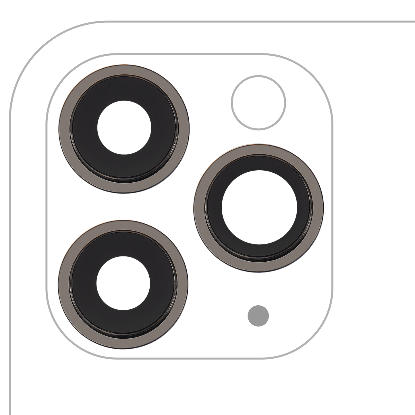 Back Camera Lens With Bracket & Bezel For iPhone 11 Pro / Pro Max (3 Piece Set) (Real Sapphire / Premium) (Black)