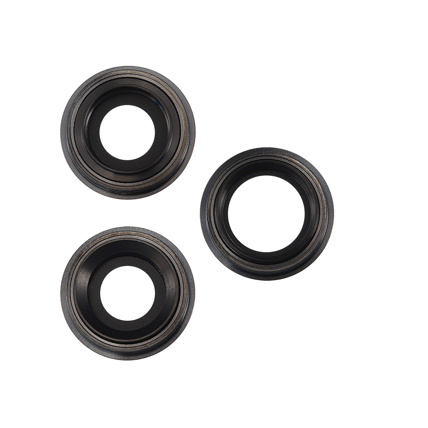 Back Camera Lens With Bracket & Bezel For iPhone 11 Pro / Pro Max (3 Piece Set) (Real Sapphire / Premium) (Black)