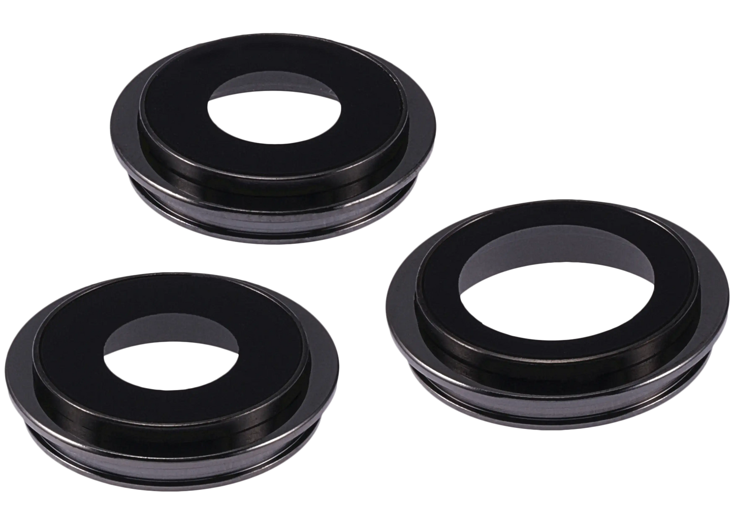 Back Camera Lens With Bracket & Bezel For iPhone 11 Pro / Pro Max (3 Piece Set) (Real Sapphire / Premium) (Black)