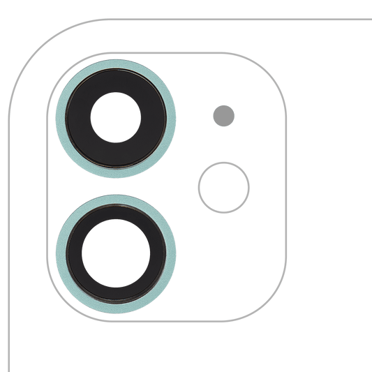Back Camera Lens With Bracket & Bezel For iPhone 11 ( 2 Piece) (Real Sapphire / Premium) (Green)