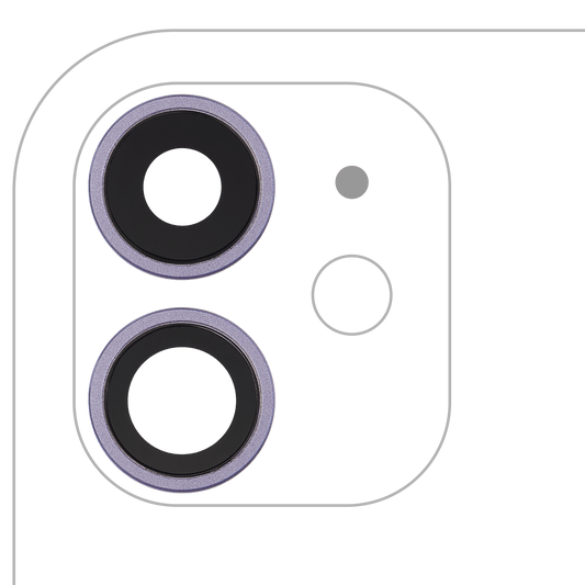 Back Camera Lens With Bracket & Bezel For iPhone 11 ( 2 Piece) (Real Sapphire / Premium) (Purple)