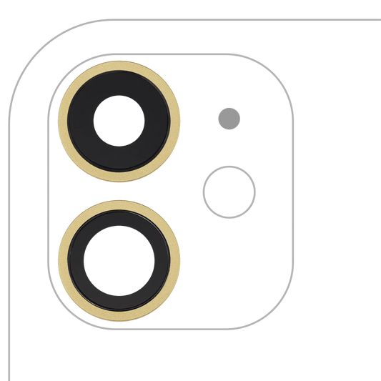 Back Camera Lens With Bracket & Bezel For iPhone 11 ( 2 Piece) (Real Sapphire / Premium) (Yellow)