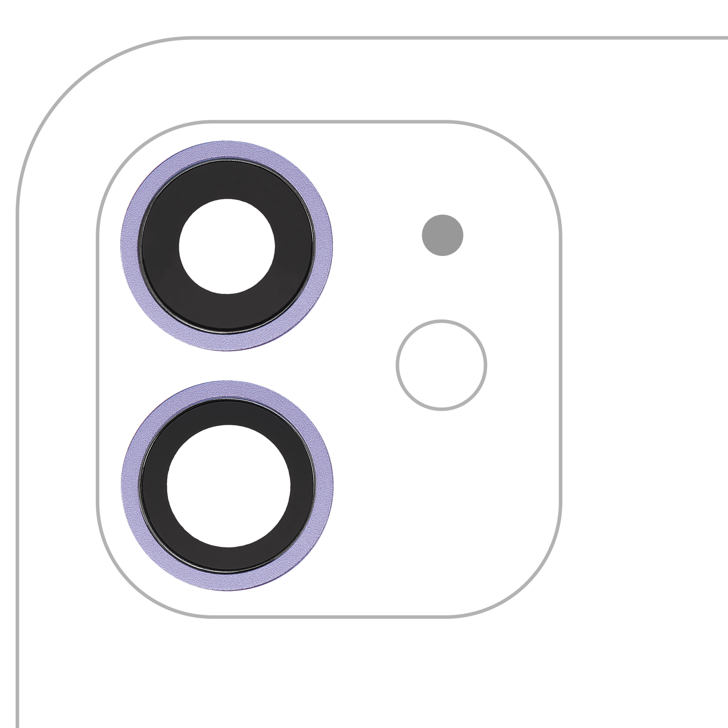 Back Camera Lens With Bracket & Bezel For iPhone 12 / 12 Mini (Purple) (Real Sapphire / Premium)