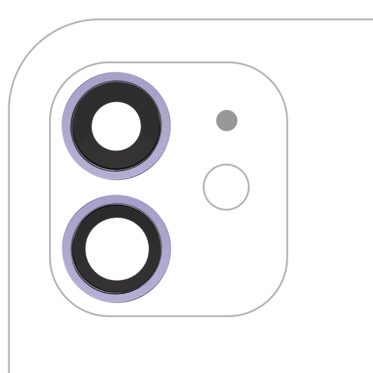 Back Camera Lens With Bracket & Bezel For iPhone 12 / 12 Mini (Purple) (Real Sapphire / Premium)