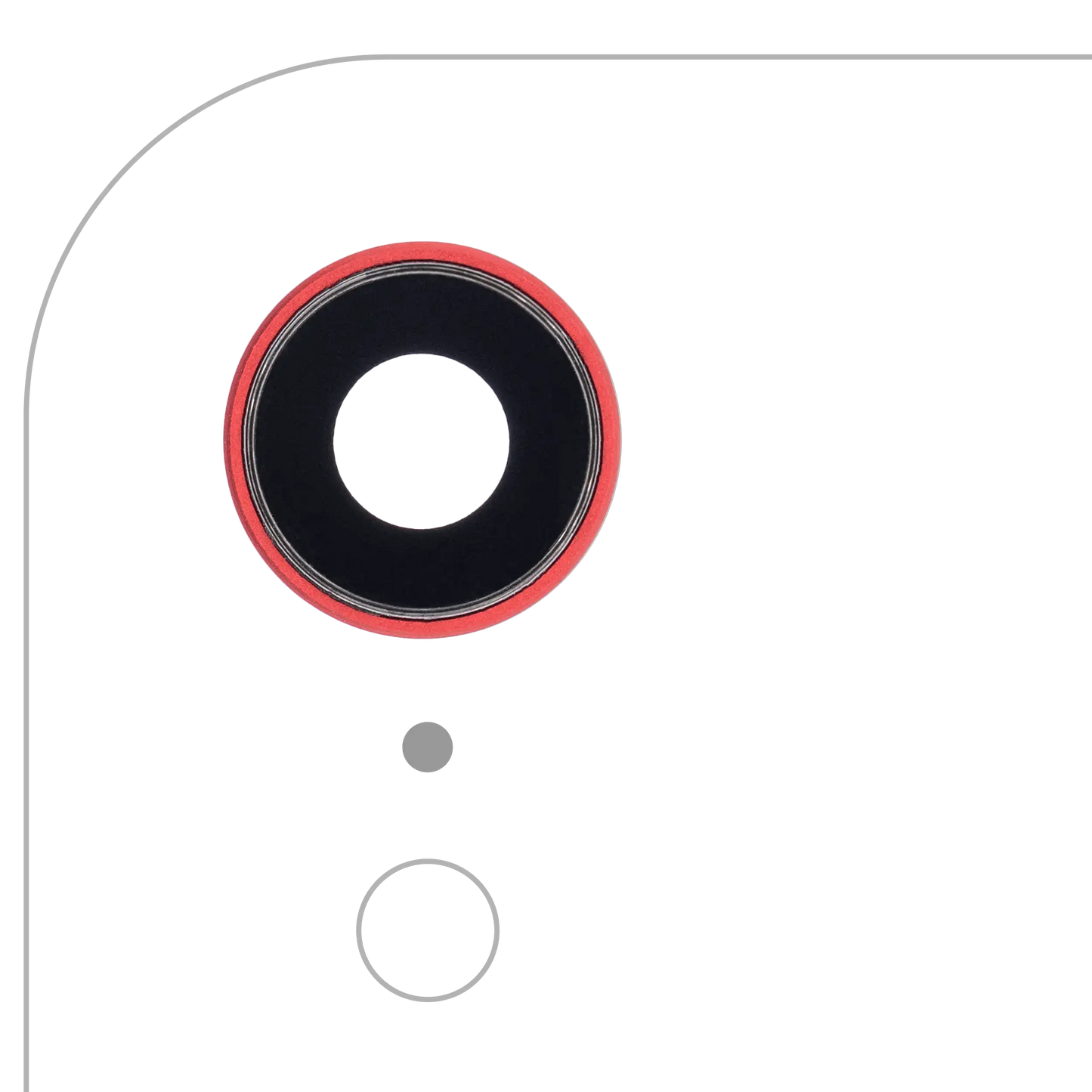 Back Camera Lens With Bracket & Bezel For iPhone XR (Aftermarket Plus) (Red) (10 Pack)