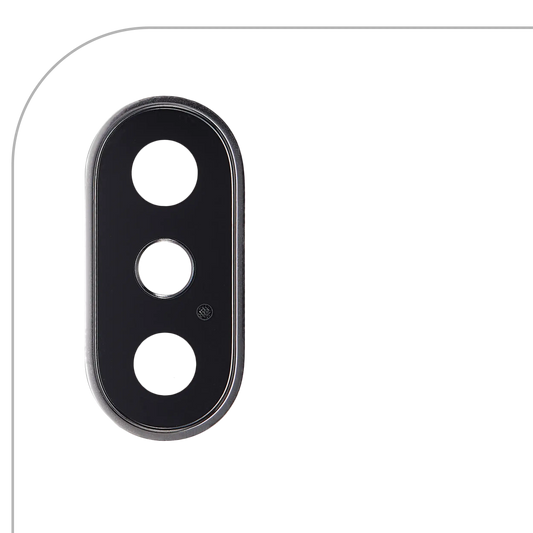 Back Camera Lens With Bracket & Bezel For iPhone X (Silver) (Real Sapphire l Premium)