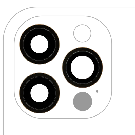 Back Camera Lens With Bracket & Bezel For iPhone 12 Pro (3 Piece Set) (Real Sapphire / Premium) (Gold)